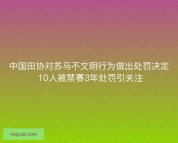 中国田协对苏马不文明行为做出处罚决定 10人被禁赛3年处罚引关注